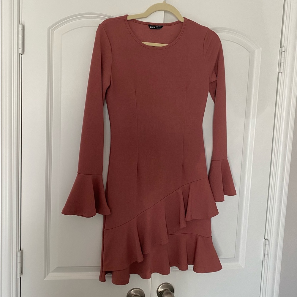 SHEIN | Long Sleeve Ruffled Mini Dress